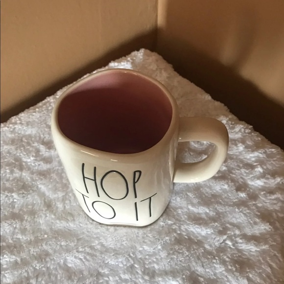 NWT Rae Dunn Hop To IT Mug Insides is Pink - Picture 2 of 2